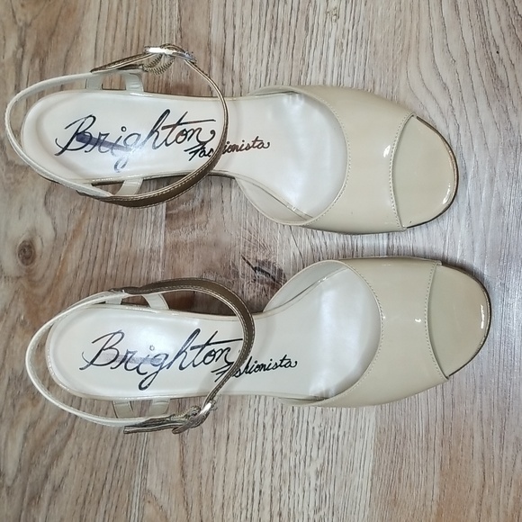 Brighton Flame Leather Open Toe Wedge Heel Sandals - Picture 4 of 16